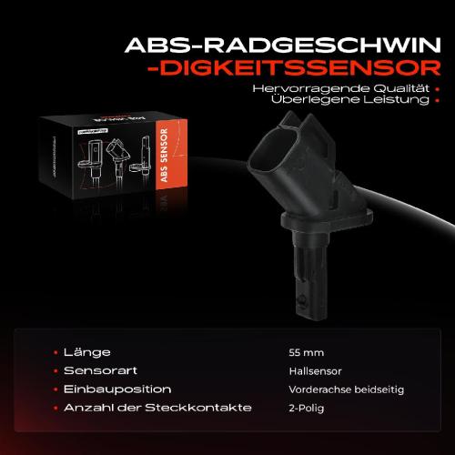 2x ABS Sensor Vorne für Ford C-Max II Focus Cabriolet Stufenheck Turnier Galaxy Grand Kuga I Bild 2x ABS Sensor Vorne für Ford C-Max II Focus Cabriolet Stufenheck Turnier Galaxy Grand Kuga I