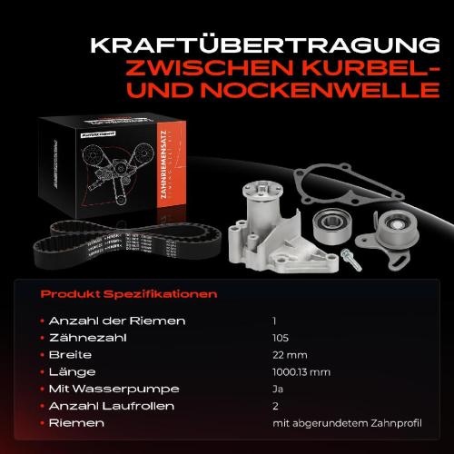 1x Zahnriemensatz Zahnriemen Wasserpumpe für Hyundai Accent I 2 3 Coupe Elantra KIA Bild 1x Zahnriemensatz Zahnriemen Wasserpumpe für Hyundai Accent I 2 3 Coupe Elantra KIA