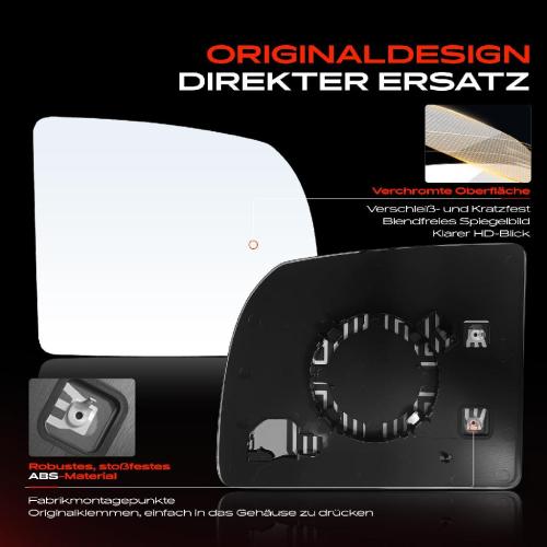 1x Spiegelglas Außenspiegel links für VW Crafter Pritsche/Fahrgestell SZ 2.0L Bj ab 2016 Bild 1x Spiegelglas Außenspiegel links für VW Crafter Pritsche/Fahrgestell SZ 2.0L Bj ab 2016