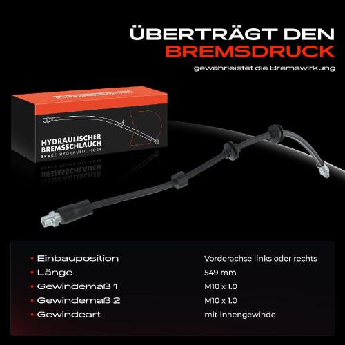 1x Bremsschlauch Bremsschläuche Vorderachse Links oder Rechts für BMW E81 E82 E87 E88 E89 E90 E91 E92 E93 Bild 1x Bremsschlauch Bremsschläuche Vorderachse Links oder Rechts für BMW E81 E82 E87 E88 E89 E90 E91 E92 E93