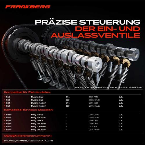 Frankberg 1x Nockenwelle für Fiat Ducato BUS 244 250 290 Iveco Daily III 2.3L Bild Frankberg 1x Nockenwelle für Fiat Ducato BUS 244 250 290 Iveco Daily III 2.3L