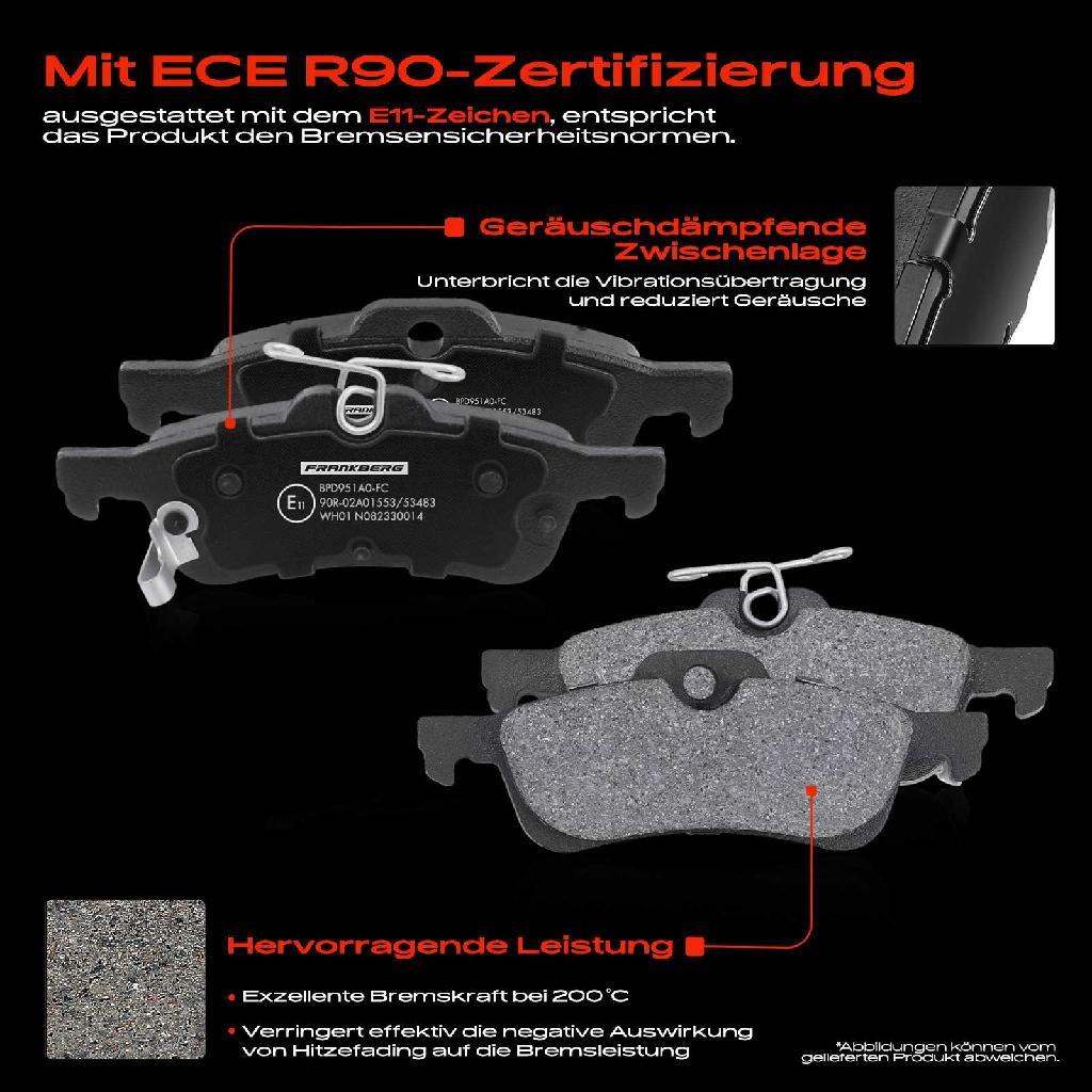 4x Bremsbeläge Hinterachse für Honda Civic IX Stufenheck Tourer FK 2011-2016 2011-2016