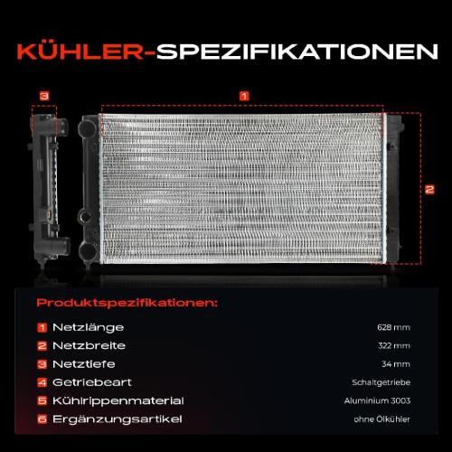 Frankberg 1x Kühler Wasserkühler Motorkühler für VW Passat Variant 35I 3A2 1988-1997 Bild Frankberg 1x Kühler Wasserkühler Motorkühler für VW Passat Variant 35I 3A2 1988-1997