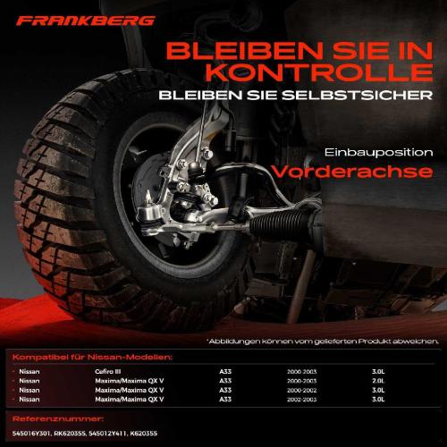 Frankberg 1x Querlenker Vorderachse für Nissan Cefiro III Stufenheck Maxima/Maxima QX V 3.0L 2.0L 2000-2003 Bild Frankberg 1x Querlenker Vorderachse für Nissan Cefiro III Stufenheck Maxima/Maxima QX V 3.0L 2.0L 2000-2003