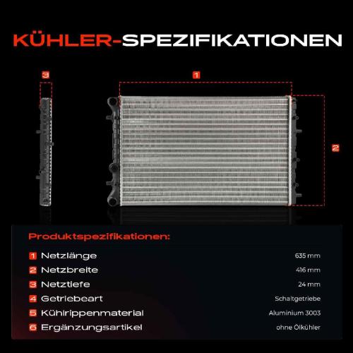 1x Kühler Wasserkühler Motorkühler für VW Fox Schrägheck 5Z 1.4L 2005-2009 Bild 1x Kühler Wasserkühler Motorkühler für VW Fox Schrägheck 5Z 1.4L 2005-2009