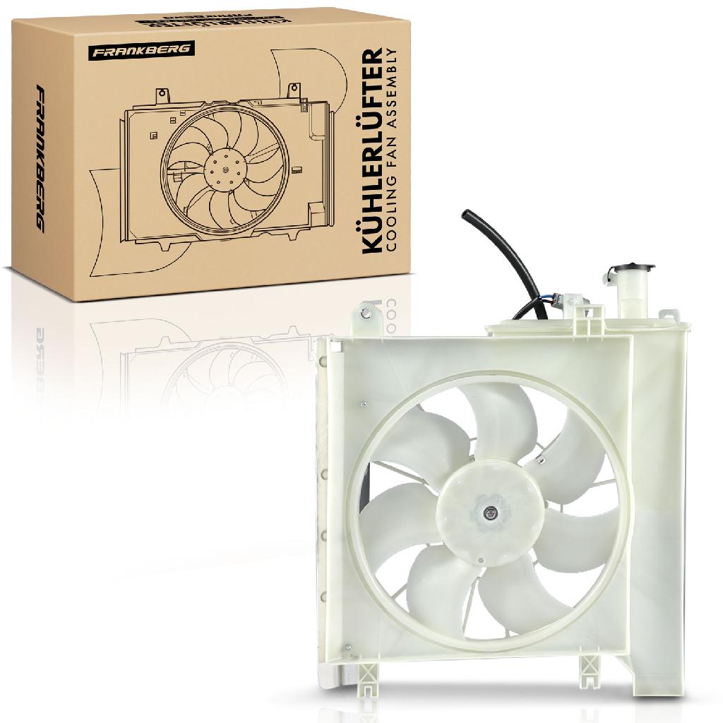 Frankberg 1x Motorkühller Einfachlüfter mit Kühlerlüfterrahmen Citroën C1 Peugeot 107 Toyota Aygo B4 1.0L