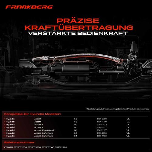 1x Seilzug Feststellbremse Hinterachse links für Hyundai Accent I IIStufenheck LC X-3 Bild 1x Seilzug Feststellbremse Hinterachse links für Hyundai Accent I IIStufenheck LC X-3