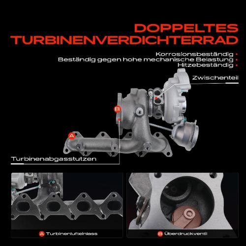 Frankberg 1x Turbolader Abgaskrümmer Einheit für VW Golf Passat Tiguan Audi A1 Sportback A3 Cabriolet Seat Altea Skoda Bild Frankberg 1x Turbolader Abgaskrümmer Einheit für VW Golf Passat Tiguan Audi A1 Sportback A3 Cabriolet Seat Altea Skoda