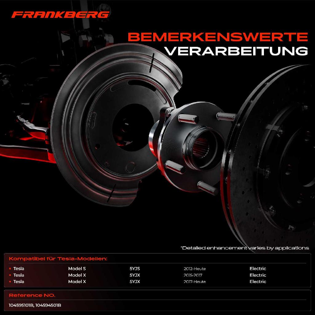 2x Ankerblech Bremsscheibe Vorderachse Beidseitig für Tesla Model S 5YJS Model X 5YJX 60D P90D
