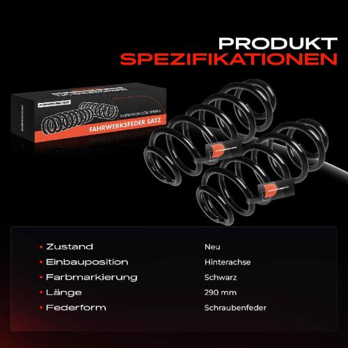 Frankberg 2x Fahrwerksfeder Hinterachse für Audi TT 8N3 TT Roadster 8N9 1.8L 1998-2006 Bild Frankberg 2x Fahrwerksfeder Hinterachse für Audi TT 8N3 TT Roadster 8N9 1.8L 1998-2006