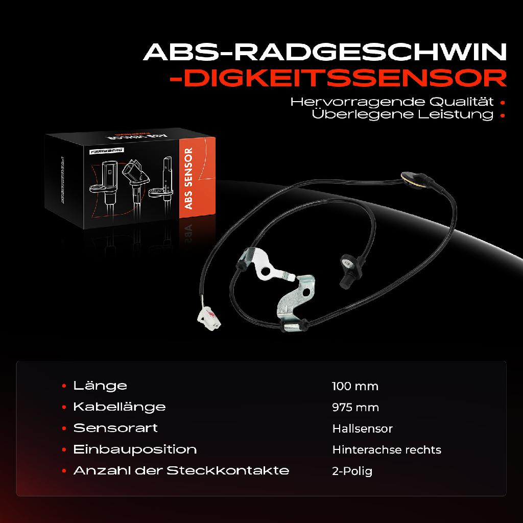 1x ABS Sensor Hinterachse rechts für Mazda 6 Hatchback Kombi Stufenheck 1.8L 2.0L 2.2L 2.5L 2007-2013