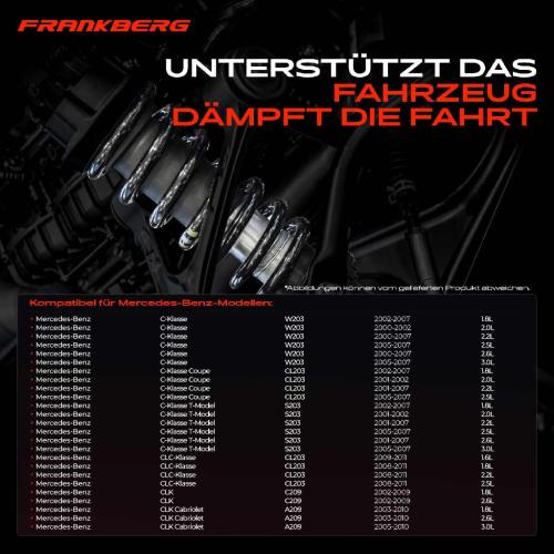 Frankberg 2x Fahrwerksfeder Vorderachse für Mercedes-Benz W203 CL203 S203 C209 A209 2000-2011 Bild Frankberg 2x Fahrwerksfeder Vorderachse für Mercedes-Benz W203 CL203 S203 C209 A209 2000-2011