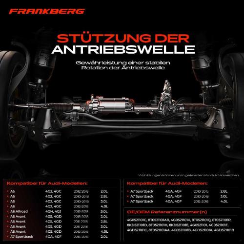 1x Lagerung Gelenkwelle Kardanwellenlager für Audi A6 4G Allroad Avant A7 Sportback Bild 1x Lagerung Gelenkwelle Kardanwellenlager für Audi A6 4G Allroad Avant A7 Sportback