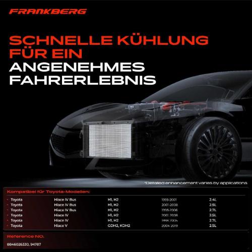Frankberg 1x Kondensator Klimaanlage für Toyota Hiace IV Bus H1 H2 2.4L 2.5L 1989-2012 Bild Frankberg 1x Kondensator Klimaanlage für Toyota Hiace IV Bus H1 H2 2.4L 2.5L 1989-2012
