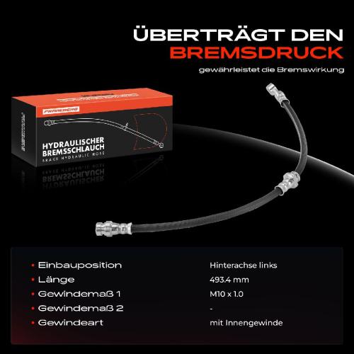 Frankberg 1x Bremsschlauch Bremsschläuche Hinterachse Links für Hyundai Coupe RD Lantra II J-2 Bild Frankberg 1x Bremsschlauch Bremsschläuche Hinterachse Links für Hyundai Coupe RD Lantra II J-2
