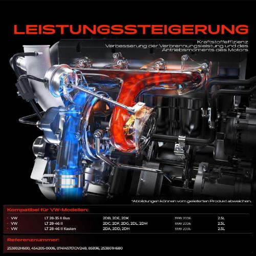 1x Abgasturbolader für VW LT 28-35 II Bus 2DB 2DE 2DK LT 28-46 II Kasten Pritsche/Fahrgestell 2DC 2DF 2DG Bild 1x Abgasturbolader für VW LT 28-35 II Bus 2DB 2DE 2DK LT 28-46 II Kasten Pritsche/Fahrgestell 2DC 2DF 2DG