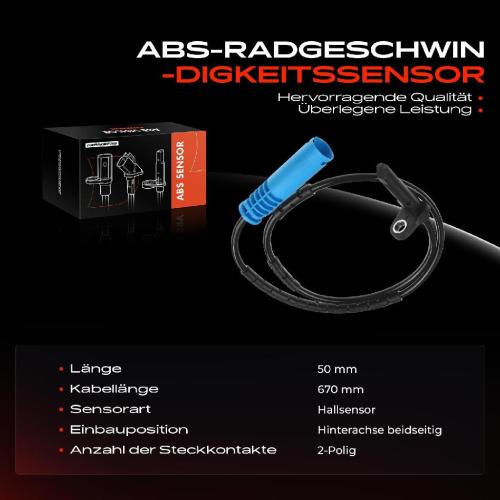 Frankberg 1x ABS Sensor Hinterachse beidseitig für BMW G21 E46 G20 G28 G80 G81 G23 G83 G22 G82 E39 E38 E83 E53 E86 E85 Bild Frankberg 1x ABS Sensor Hinterachse beidseitig für BMW G21 E46 G20 G28 G80 G81 G23 G83 G22 G82 E39 E38 E83 E53 E86 E85