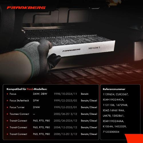 2x Innenraumfilter Aktivkohle für Ford Focus DAW Turnier DNW Connect P65 Bild 2x Innenraumfilter Aktivkohle für Ford Focus DAW Turnier DNW Connect P65