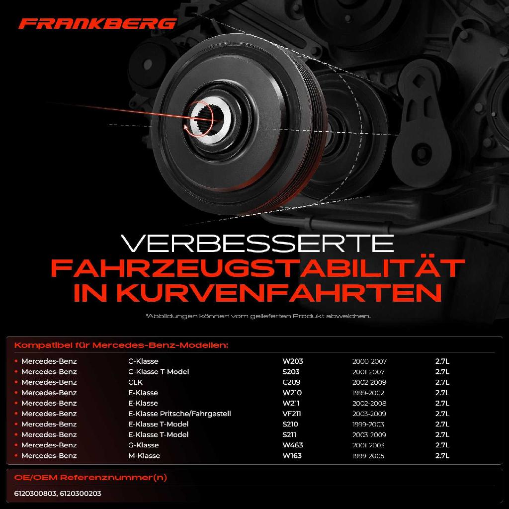 1x Riemenscheibe Kurbelwelle für Mercedes-Benz W203 S203 C209 W210 W211 S210 W463