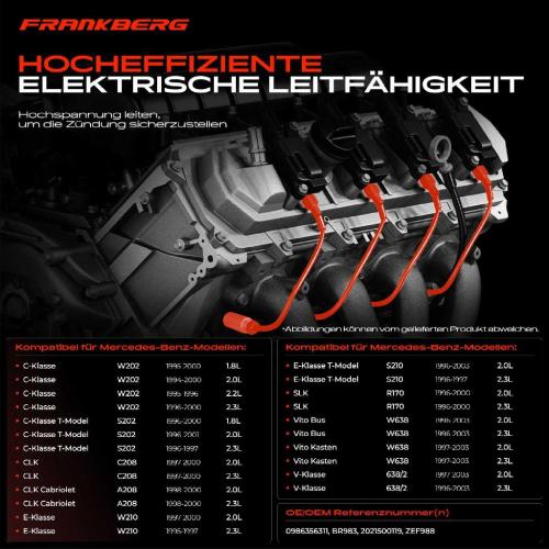 2x Zündleitungssatz Zündkabel für Mercedes-Benz W202 S202 C208 W210 S210 B901 Bild 2x Zündleitungssatz Zündkabel für Mercedes-Benz W202 S202 C208 W210 S210 B901