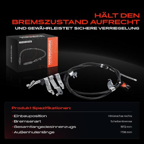 1x Seilzug Feststellbremse Hinterachse rechts für Toyota Verso Van R2 2009-2018 Bild 1x Seilzug Feststellbremse Hinterachse rechts für Toyota Verso Van R2 2009-2018