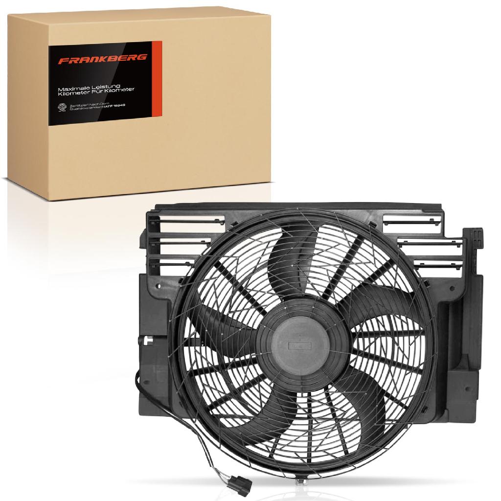 Frankberg 1x Motorkühller Einfachlüfter mit Kühlerlüfterrahmen BMW E53 X5 2000-2006 3.0L 4.4L 4.6L 4.8L
