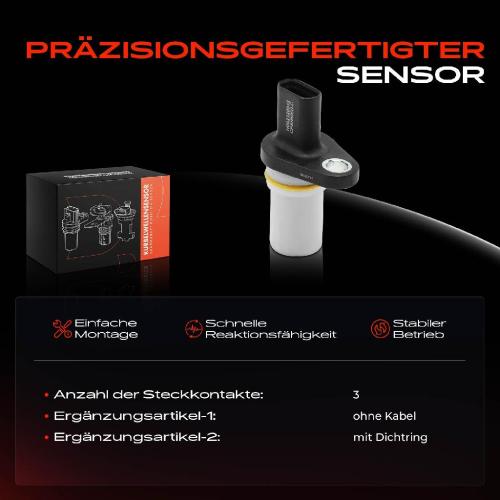 Frankberg 1x Kurbelwellensensor Impulsgeber für VW Passat 3G Golf 7 5G Beetle 5C Atlas Audi Q5 FY Bild Frankberg 1x Kurbelwellensensor Impulsgeber für VW Passat 3G Golf 7 5G Beetle 5C Atlas Audi Q5 FY
