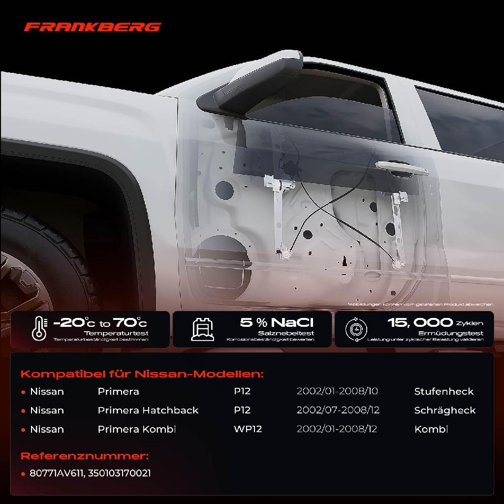 1x Fensterheber Vorne Links für Nissan Primera Hatchback Kombi P12 WP12