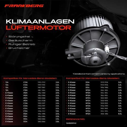 Frankberg 1x Gebläsemotor Innenraumgebläse für Mercedes-Benz 124 E-Klasse C124 W124 S124 A124 Bild Frankberg 1x Gebläsemotor Innenraumgebläse für Mercedes-Benz 124 E-Klasse C124 W124 S124 A124