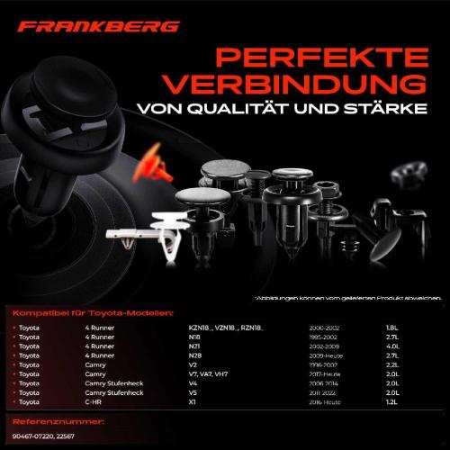 Frankberg 10x Befestigungsclips Türverkleidung für Toyota 4 Runner C-HR Camry Corolla Bild Frankberg 10x Befestigungsclips Türverkleidung für Toyota 4 Runner C-HR Camry Corolla