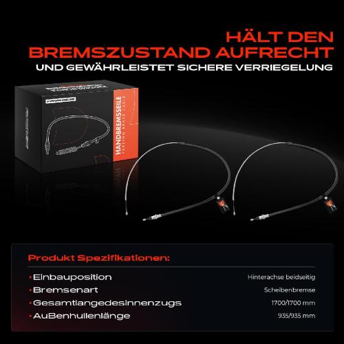 2x Seilzug Feststellbremse Hinterachse beidseitig für Citroën C3 I FC FN C3 Pluriel HB 1.6L Bild 2x Seilzug Feststellbremse Hinterachse beidseitig für Citroën C3 I FC FN C3 Pluriel HB 1.6L