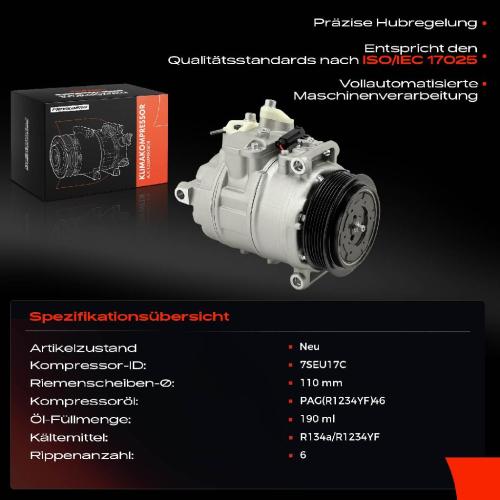 Frankberg 1x Klimakompressor für Mercedes-Benz C-Klasse W203 W204 C204 CL203 E-Klasse W211 A207 C207 Bild Frankberg 1x Klimakompressor für Mercedes-Benz C-Klasse W203 W204 C204 CL203 E-Klasse W211 A207 C207