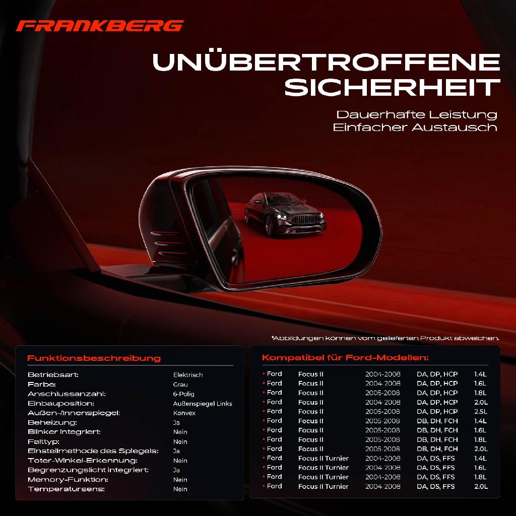 1x Außenspiegel Links für Ford Focus II DA DP HCP DB DH FCH DA DS FFS 2004-2008