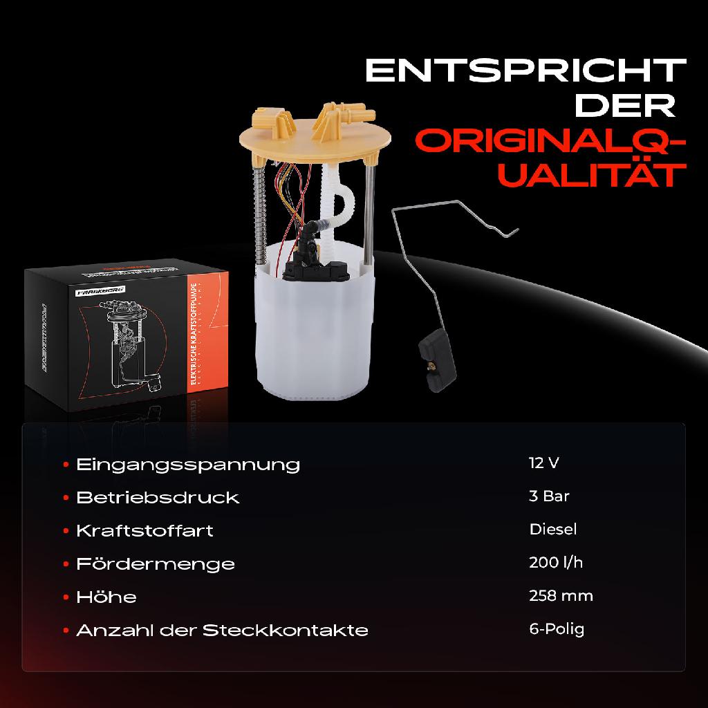 1x Kraftstoffpumpe für Renault Master III Bus JV Master III Kasten FV Master III Pritsche/Fahrgestell EV HV UV