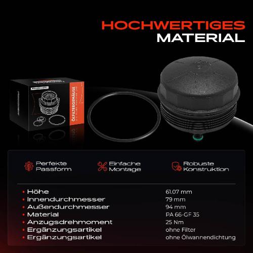 1x Ölfiltergehäuse Deckel für BMW E90 E91 E92 E93 F30 F80 E81 F20 F21 F10 E60 E61 Bild 1x Ölfiltergehäuse Deckel für BMW E90 E91 E92 E93 F30 F80 E81 F20 F21 F10 E60 E61