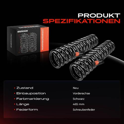 2x Fahrwerksfeder Vorderachse für Mercedes-Benz 123 Stufenheck W123 123 T-Model S123 1976-1984 Bild 2x Fahrwerksfeder Vorderachse für Mercedes-Benz 123 Stufenheck W123 123 T-Model S123 1976-1984