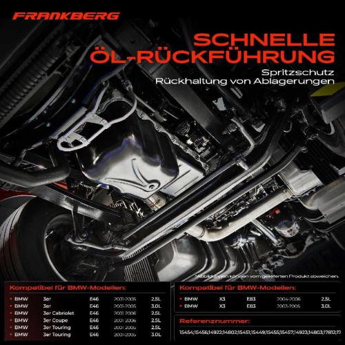 Frankberg 1x Ölwanne Motorölwanne für BMW 3er E46 325i 325xi 330i 330xi 325 Ci 2001-2006 X3 E83 2004-2006 Bild Frankberg 1x Ölwanne Motorölwanne für BMW 3er E46 325i 325xi 330i 330xi 325 Ci 2001-2006 X3 E83 2004-2006