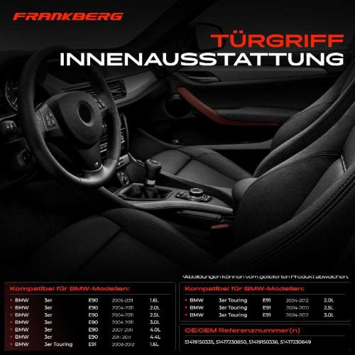 6x Türgriff Innenausstattung Beidseitig für BMW 3er Touring E90 E91 2005-2012 Bild 6x Türgriff Innenausstattung Beidseitig für BMW 3er Touring E90 E91 2005-2012