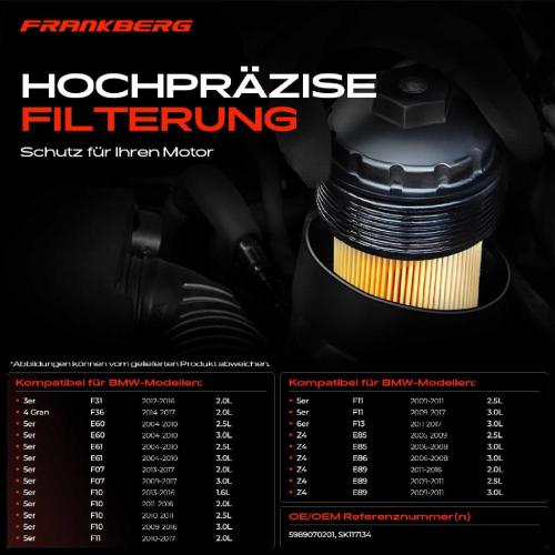 1x ÖlkühlerÖlfilter für BMW E81 E87 F20 F21 2er F34 E90-E93 E60 F10 Bild 1x ÖlkühlerÖlfilter für BMW E81 E87 F20 F21 2er F34 E90-E93 E60 F10