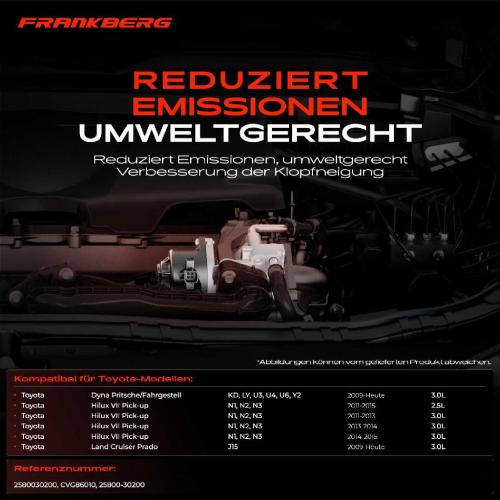 Frankberg 1x AGR-Ventil Abgasrückführungsventil für Toyota Dyna Pritsche/Fahrgestell Hilux VII Pick-up Bild Frankberg 1x AGR-Ventil Abgasrückführungsventil für Toyota Dyna Pritsche/Fahrgestell Hilux VII Pick-up