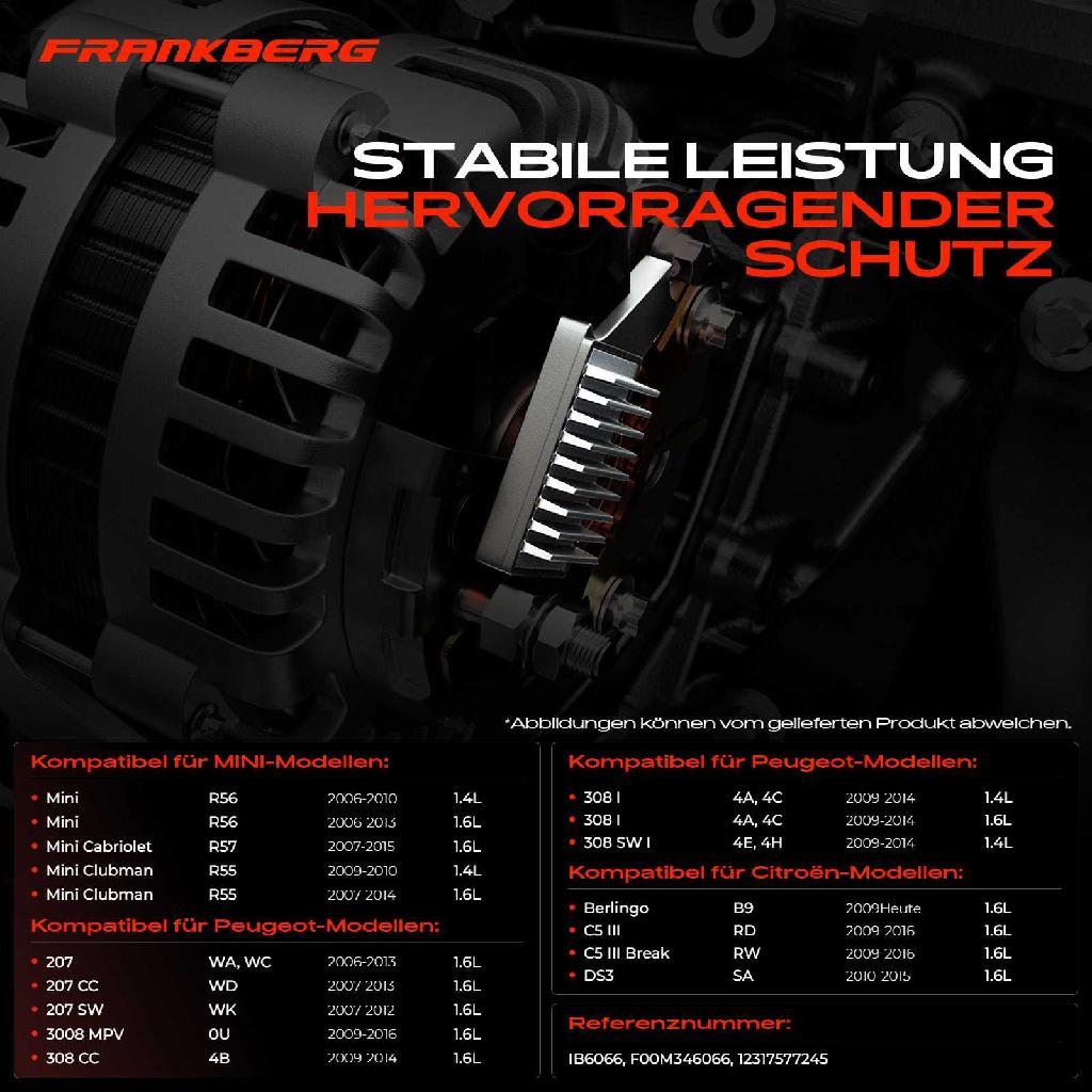 1x Lichtmaschinenregler Generatorregler für MINI Mini R55 R56 R57 Citroën C5 DS3