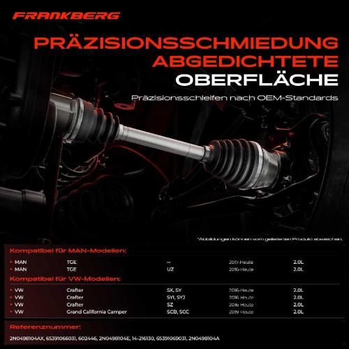1x Antriebswelle Gelenksatz Vorderachse Rechts für VW Crafter MAN TGE 2.0L Bj ab 2016 Bild 1x Antriebswelle Gelenksatz Vorderachse Rechts für VW Crafter MAN TGE 2.0L Bj ab 2016