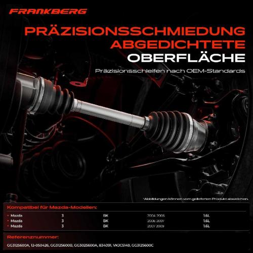 Frankberg 1x Antriebswelle Gelenksatz Vorderachse für Mazda 3 Stufenheck BK Bj ab 2004 Bild Frankberg 1x Antriebswelle Gelenksatz Vorderachse für Mazda 3 Stufenheck BK Bj ab 2004
