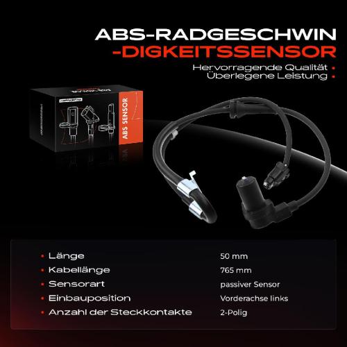 1x ABS Sensor Vorderachse links für Suzuki Swift III EZ MZ 1.2L 1.3L 1.5L 1.6L Bj ab 2005 Bild 1x ABS Sensor Vorderachse links für Suzuki Swift III EZ MZ 1.2L 1.3L 1.5L 1.6L Bj ab 2005