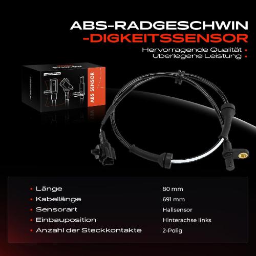 Frankberg 1x ABS Sensor Hinterachse links für Nissan Tiida Schrägheck Stufenheck 1.5L 1.6L 1.8L 2004-2013 Bild Frankberg 1x ABS Sensor Hinterachse links für Nissan Tiida Schrägheck Stufenheck 1.5L 1.6L 1.8L 2004-2013