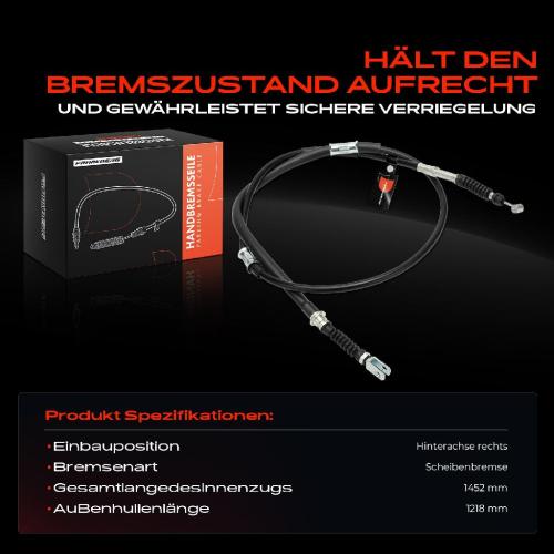 1x Seilzug Feststellbremse Hinterachse rechts für Toyota Corolla E11 1997-2002 Bild 1x Seilzug Feststellbremse Hinterachse rechts für Toyota Corolla E11 1997-2002