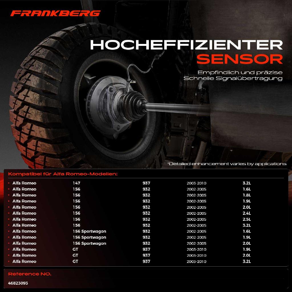 1x ABS Sensor Vorderachse beidseitig für Alfa Romeo 147 156 Sportwagon GT 3.2L 1.6L 1.8L 2002-2010