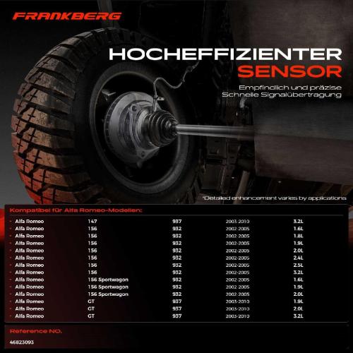 1x ABS Sensor Vorderachse beidseitig für Alfa Romeo 147 156 Sportwagon GT 3.2L 1.6L 1.8L 2002-2010 Bild 1x ABS Sensor Vorderachse beidseitig für Alfa Romeo 147 156 Sportwagon GT 3.2L 1.6L 1.8L 2002-2010