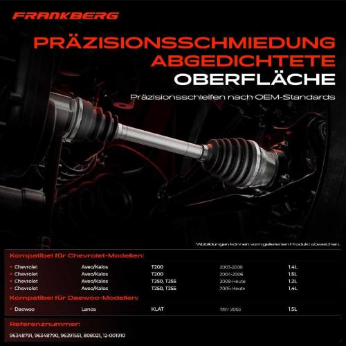 1x Antriebswelle Gelenksatz Vorderachse für Chevrolet Aveo/Kalos Schrägheck Daewoo Lanos Bild 1x Antriebswelle Gelenksatz Vorderachse für Chevrolet Aveo/Kalos Schrägheck Daewoo Lanos