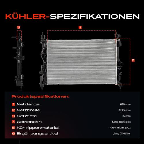 Frankberg 1x Kühler Wasserkühler Motorkühler für Opel Corsa E X15 Adam M13 1.0L 1.3L Bild Frankberg 1x Kühler Wasserkühler Motorkühler für Opel Corsa E X15 Adam M13 1.0L 1.3L